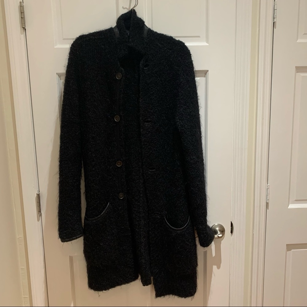 John Varvatos Hairy/Fuzzy knit sweater coat